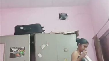Sister changing dress caught on camera by brother